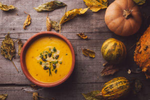 home made pumpkin soup with home grown ingredients