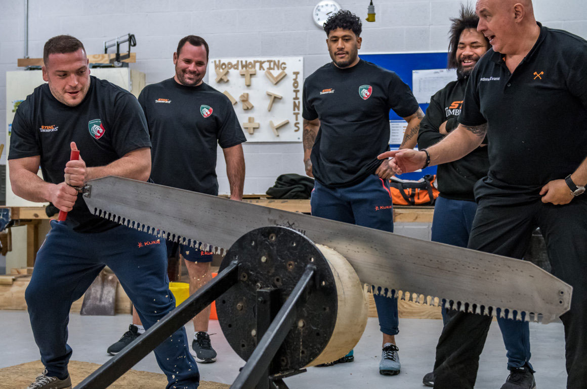 Leicester Tigers use STIHL Cross Cut Saw