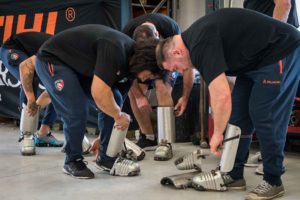 Leicester Tigers gear up in PPE at TIMBERSPORTS®