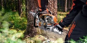 M-Tronic Chainsaw In Use