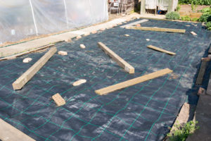 Allotment with weed membrane