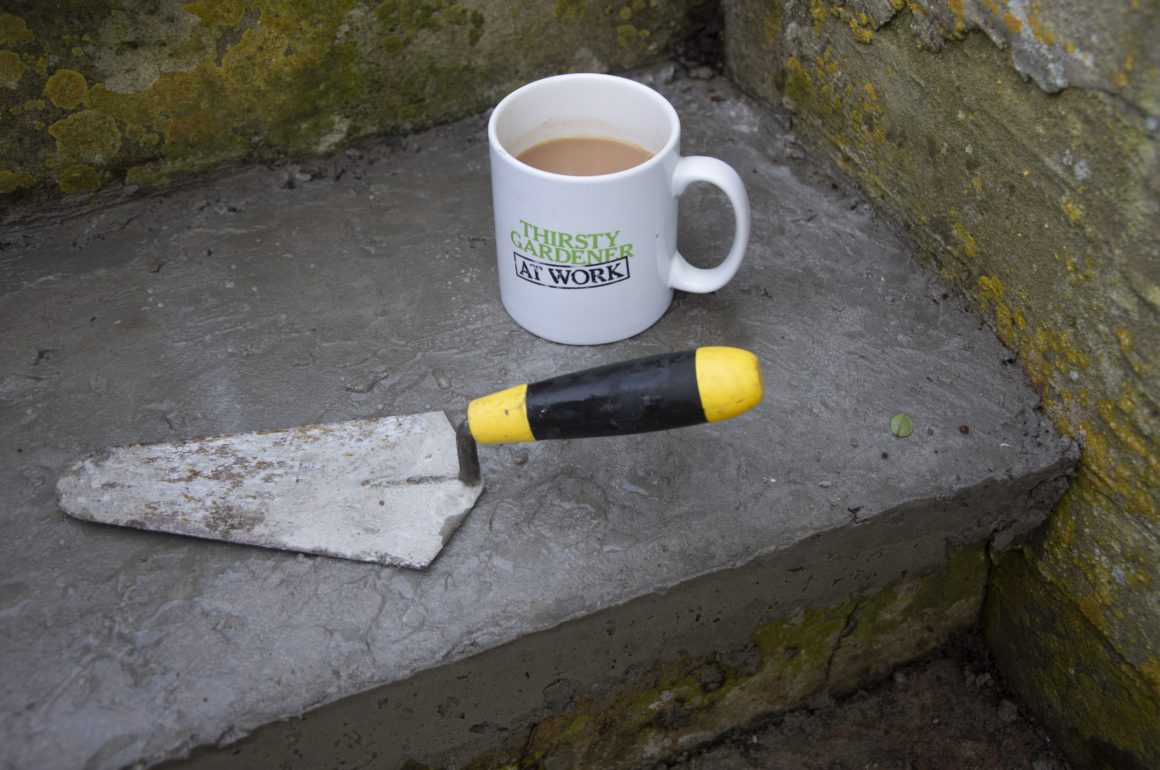 fixing a garden step