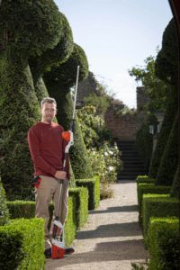 Andy Wain with a STIHL hedge trimmer