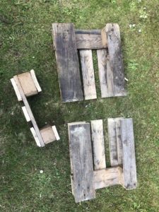 step 2 of making a pallet table