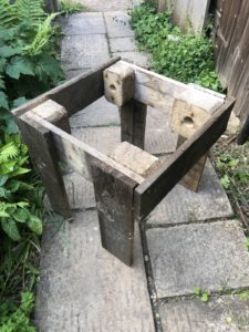 add the legs to your pallet table