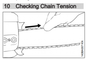 check the tension on your chainsaw chain