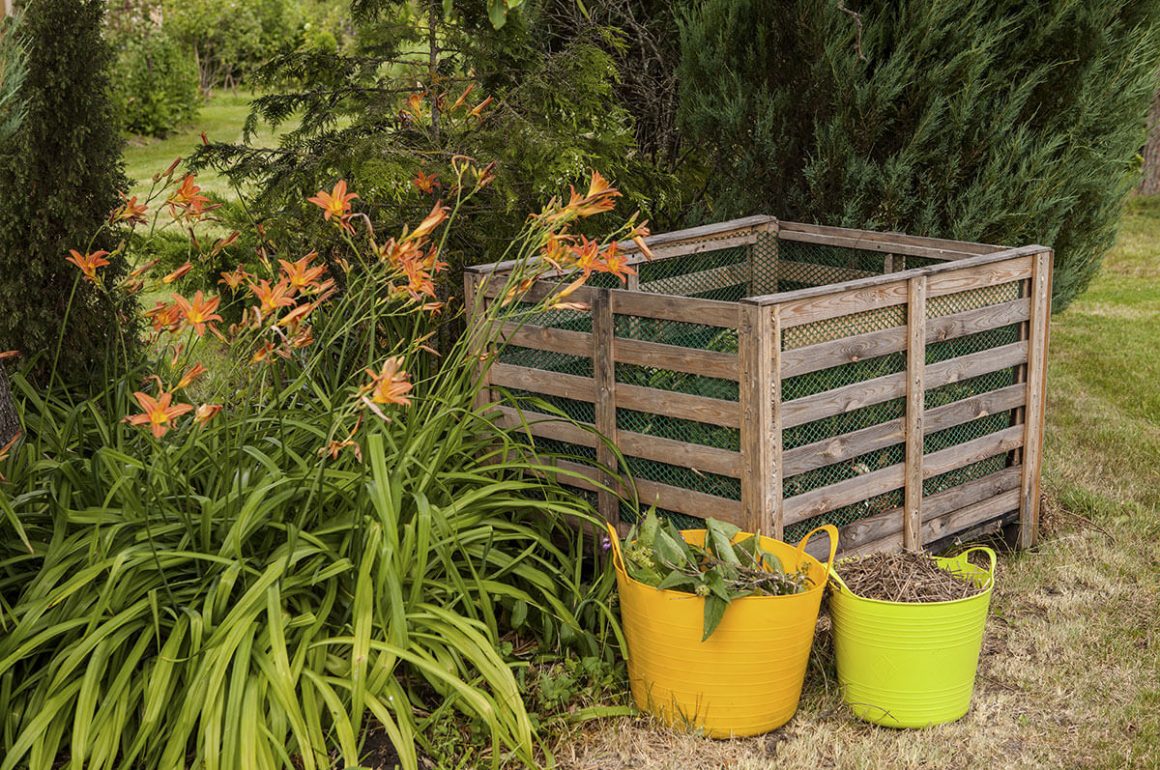 wooden compost bin