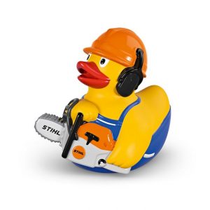 STIHL rubber duck with chainsaw