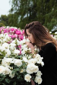 sniffing roses