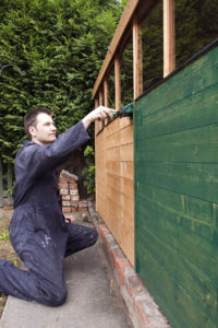 painting a garden shed