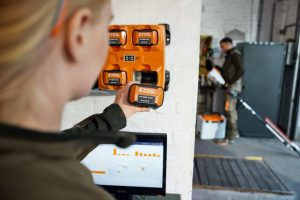 STIHL Battery plugged into the STIHL AL 301 charger